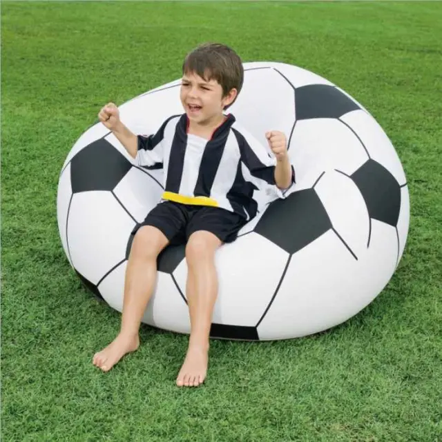 Bestway Up In & Over Soccer Ball Φουσκωτή Πολυθρόνα Λευκή 114εκ. 3