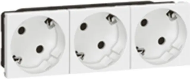 Multi-support multiple socket Mosaic - 3 x 2P+E automatic terminals - standard