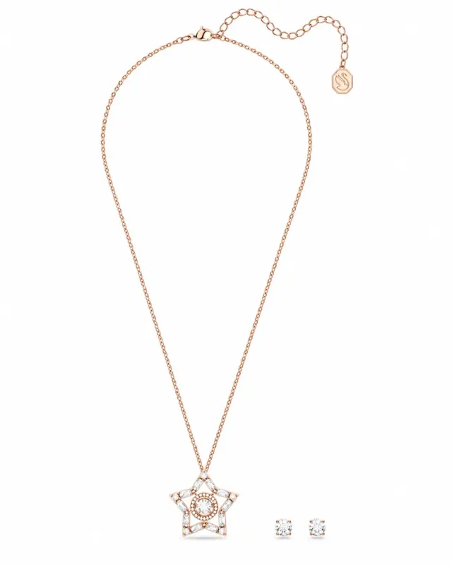 Swarovski Stella 5622730 Γυναικείο Σετ Κοσμημάτων Αστέρι Rose Gold με Λευκά Zirconia - One Size 2