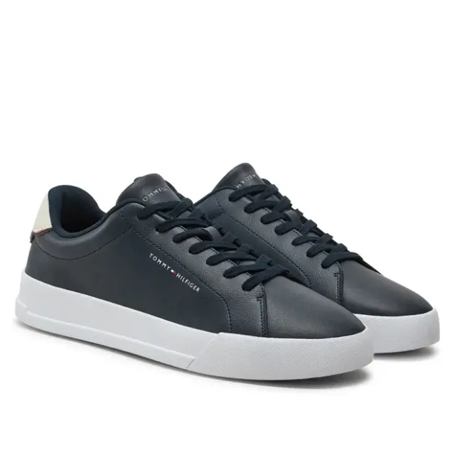 Tommy Hilfiger - Ανδρικά Sneakers Th Court Lth Detail Ess FM0FM05367-DW5 Μπλε Ναυτικό - 44 2