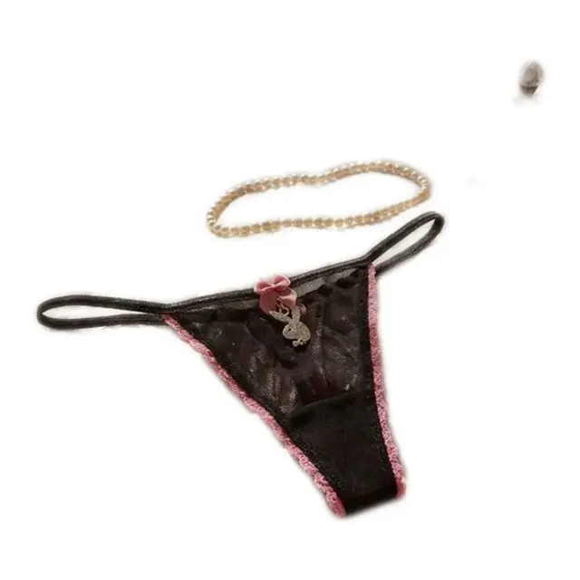 Milena Γυναικείο Micro G-String Τούλι Playboy, Χρώμα Μαύρο - M 3