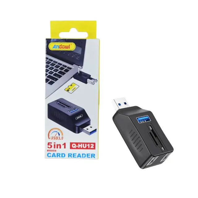 Andowl Αναγνώστης καρτών 5 σε 1 Q-HU12 - Card Reader USB 3.0 717776