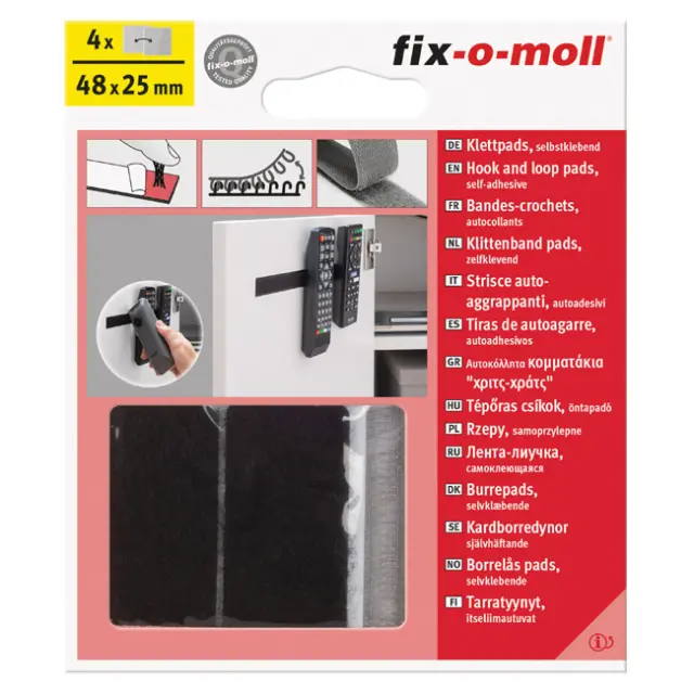 Επιφάνειες Hook+Loop Αυτοκόλλητο Γκρι/Μαύρο 48x25mm 4Σετ 2