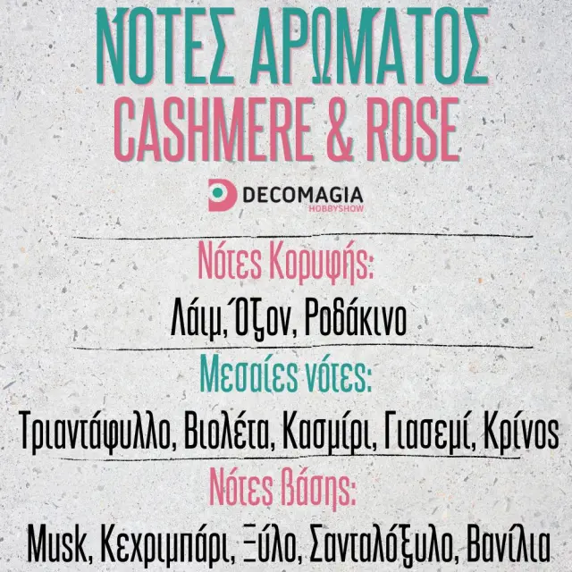 Άρωμα για κερί και σαπούνι 50ml, Cashmere & Rose 2