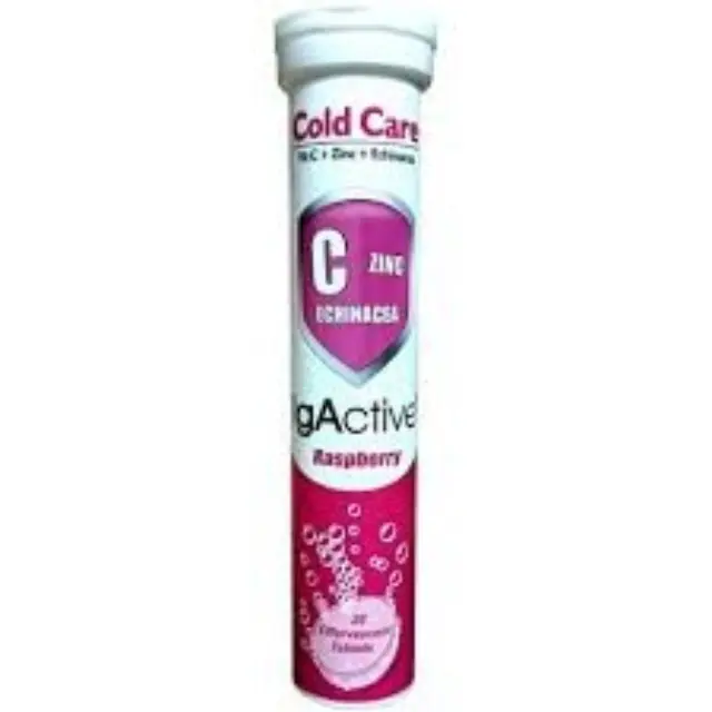 IgActive Cold Care Συμπλήρωμα Διατροφής με Βιταμίνη C, Εχινάκεια & Ψευδάργυρο Με Γεύση Ράσμπερι 20 αναβράζοντα δισκία
