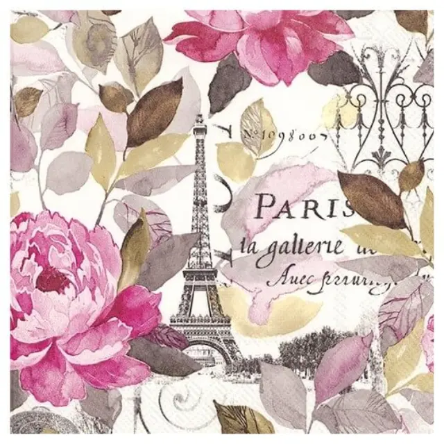 Χαρτοπετσέτα για Decoupage, Jardin Paris pink, 1τεμ.
