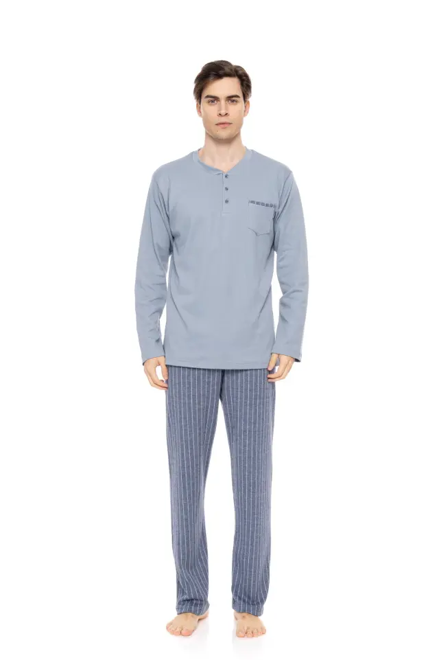 W-M730 - Blue Cloud - PYJAMA JACQUARD BLUE STRIPES