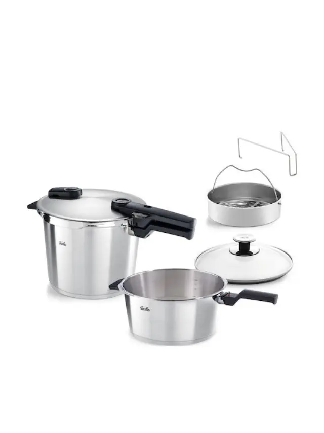 Σετ Χύτρες Ταχύτητας Fissler Premium Vitaquick με καλάθι ατμού, διάμετρο 22cm και χωρητικότητες 3.5lt/6lt - 2 τεμάχια