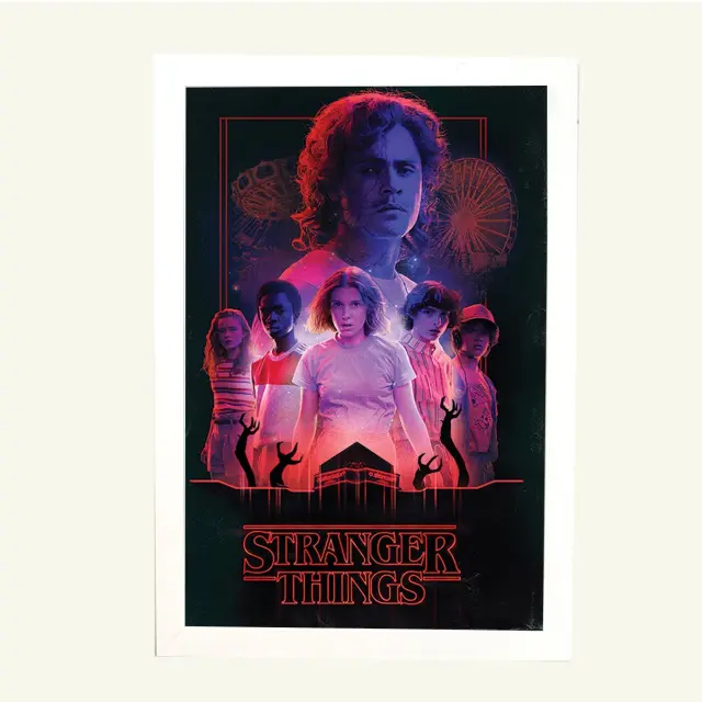 Αφίσα Stranger Things 61x91,5εκ Κορνίζα Ξύλινη Χρώμα Λευκό Με Ακρυλικό Τζάμι Άθραυστο K1041-3