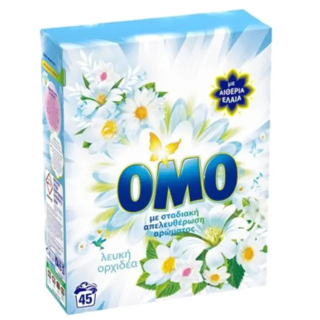OMO Σκόνη Πλυντηρίου 2,5kg 45Μεζ Λευκή Ορχιδέα