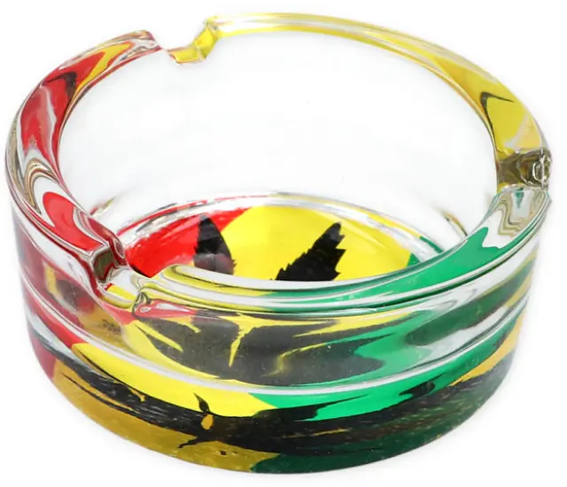 Τασάκι Γυάλινο Διαφανές MD Rasta Leaf 8,5cm