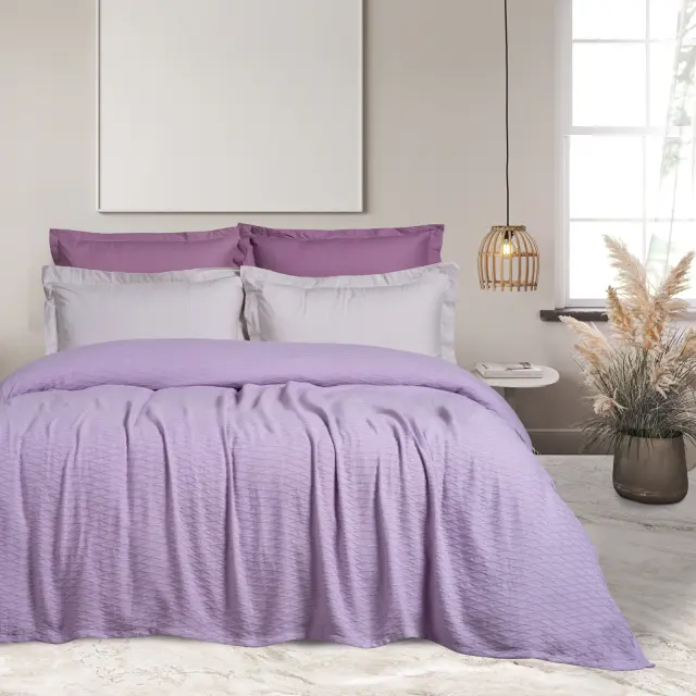 Κουβέρτα 220x240 Υπέρδιπλη Das Home 0490 Λιλά 70% Βαμβάκι-30% Πολυέστερ