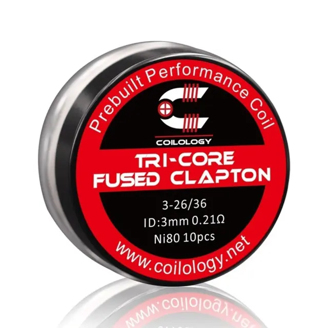 Tri-core Fused Clapton Premade Coils Ni80 3-26/36 0.21Ω (10τμχ) – Coilology