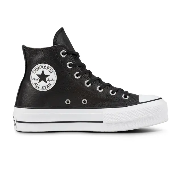 Converse Women's Chuck Taylor All Star Lift HI Leather Μαύρο - Άσπρο 561675C (Converse)