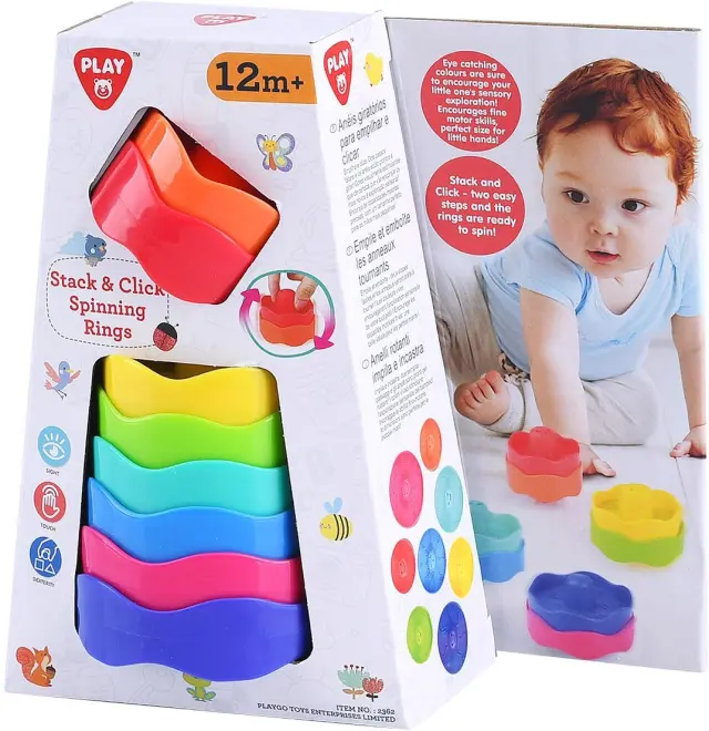 Playgo Πυραμίδα Stack & Click Spinning Rings