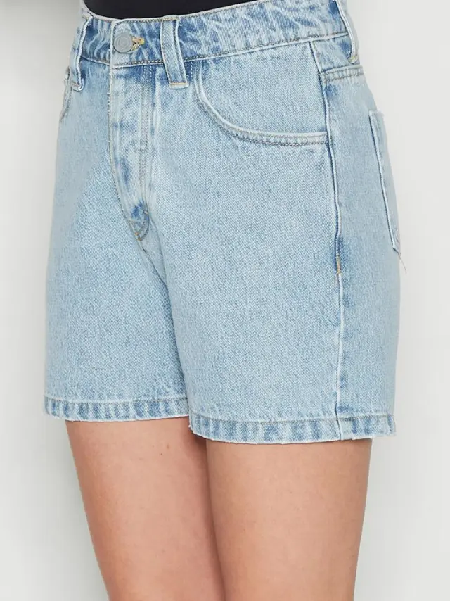 Aquamarine denim light blue shorts NADIA RAPTI 3