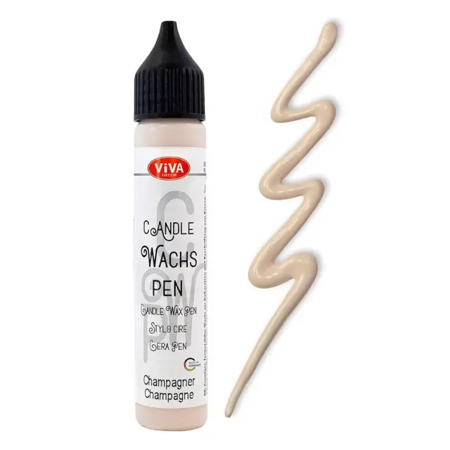 Candle Wax Pen Viva Decor, χρώμα-στυλό για διακόσμηση κεριών 28ml, Σαμπανιζέ