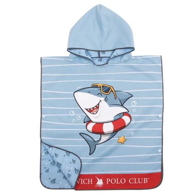 Πόντσο Παιδικό 50x115 2 Οψεων Greenwich Polo Club 4044 Blue 100% Microfiber