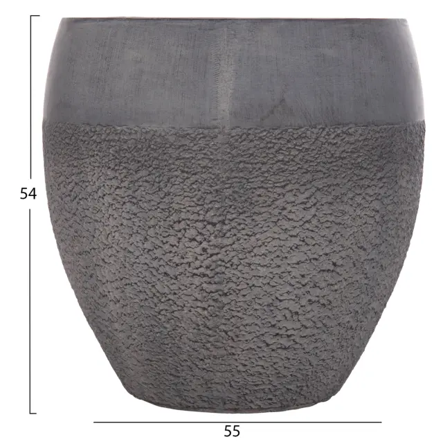 Σετ 3τμχ γλάστρες σειρά Gardener FIBERCLAY-σε σκούρο Cement χρώμα Φ55x54 εκ 3