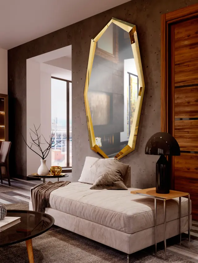LONDON Καθρέφτης Τοίχου Shine Gold 90x180 Χρυσό 2
