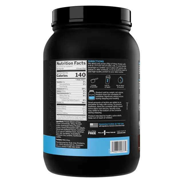 Rule1 Whey Protein Milk Chocolate, 2 lbs 2
