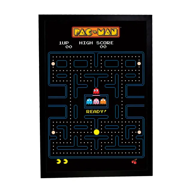 Αφίσα Pac Man 61x91,5εκ Κορνίζα Ξύλινη Χρώμα Μαύρο Με Ακρυλικό Τζάμι Άθραυστο K1041-69