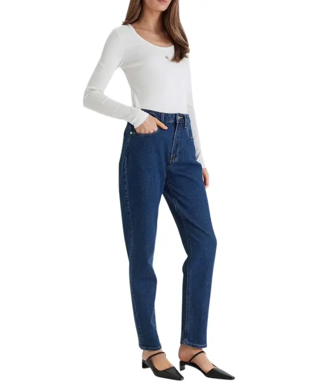 Calvin Klein - Γυναικείο Παντελόνι Jean Ck Mom Fit LV047F492G-E5D Μπλε 3