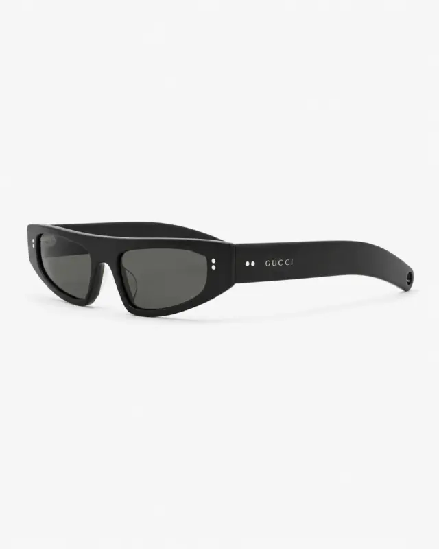 Gucci GG1634S 003 Slim Rectangular Γυαλιά Ηλίου με Μαύρο Acetate Σκελετό - 51-18-140
