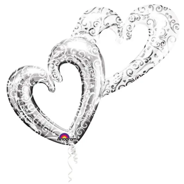 Μπαλόνι Φοιλ Σχήμα Καρδιά Multi Interlocking Hearts / 134 εκ x 91 εκ