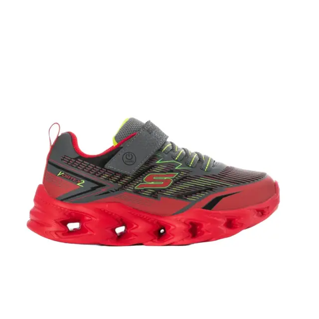 Skechers Boy's S Lights Vortex 2.0 Veltrox Γκρι - Κόκκινο 400605L-RDCC (Skechers)