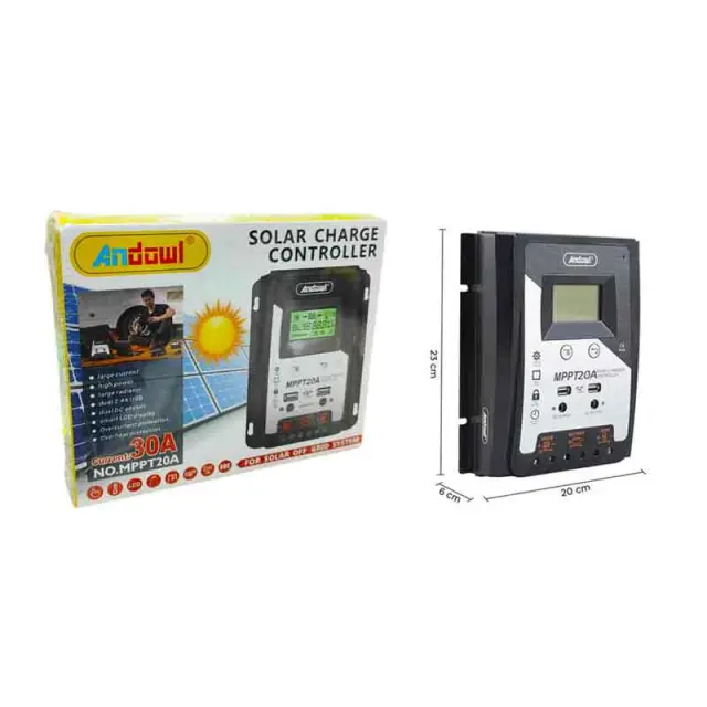 Andowl Ρυθμιστής φόρτισης φωτοβολταϊκών 30Amber MPPT 20A - Solar Charge Controller 075881