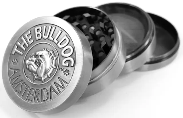 The Bulldog Amsterdam Grinder Μεταλλικό Ασημί 50mm - 4 Parts