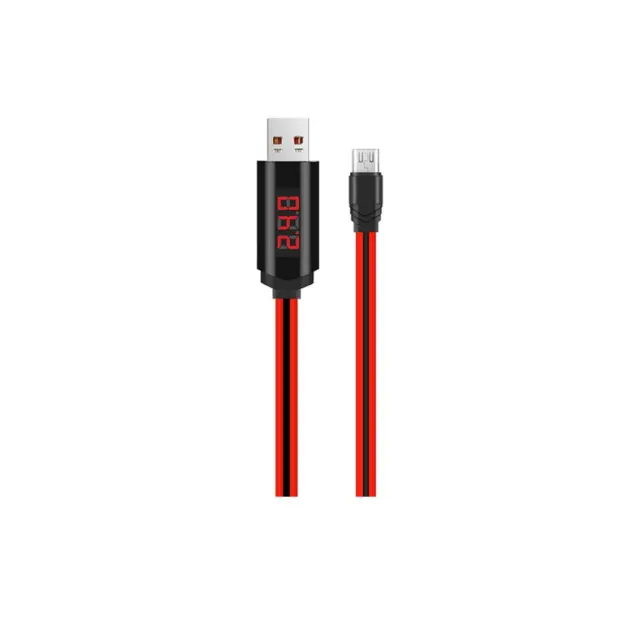 Καλώδιο σύνδεσης Hoco U29 LED Display USB σε Micro-USB Flat 2.0A Fast Charging Κόκκινο 1m