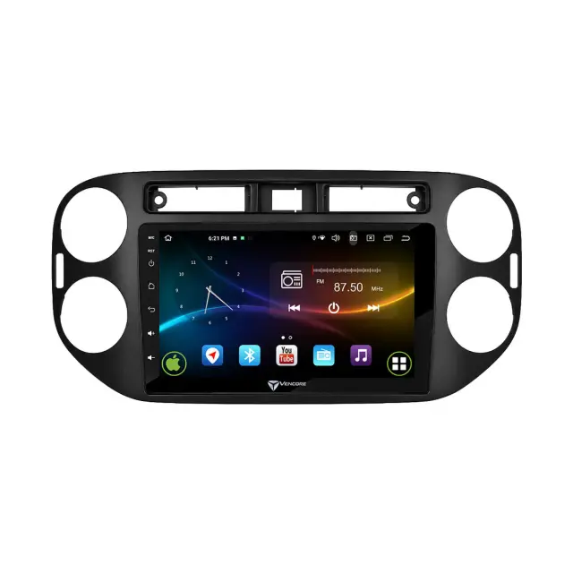 VenCore Οθόνη Multimedia Android 15 9" 9109A MTK6762 Octa-Core 2GB/32GB IPS με Πρόσοψη, CarPlay, Android Auto και Υποστήριξη Κάμερας Οπισθοπορείας AHD για VW Tiguan 2008-2016 – Μαύρη (3236-10007-0639B) 2