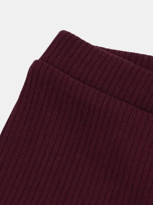 Παιδικό Κολάν για Κορίτσια Ribbed Burgundy ΜΩΒ 2