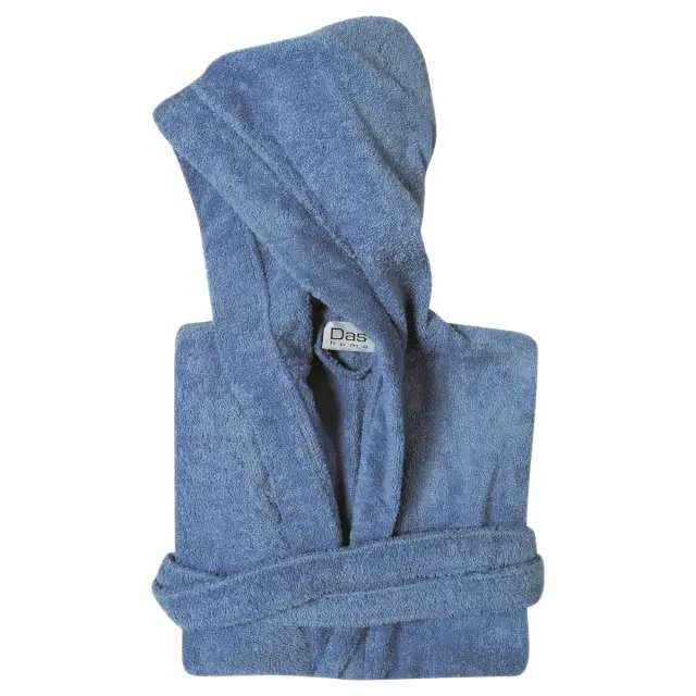 DAS Home Παιδικό Μπουρνούζι για Αγόρι Βαμβακερό σε Casual στυλ με Κουκούλα, Χρώμα Dusty Blue