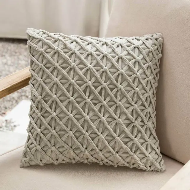 Μαξιλαροθήκη 43x43cm GOFIS HOME ROPY ΜΠΕΖ 197/ 05