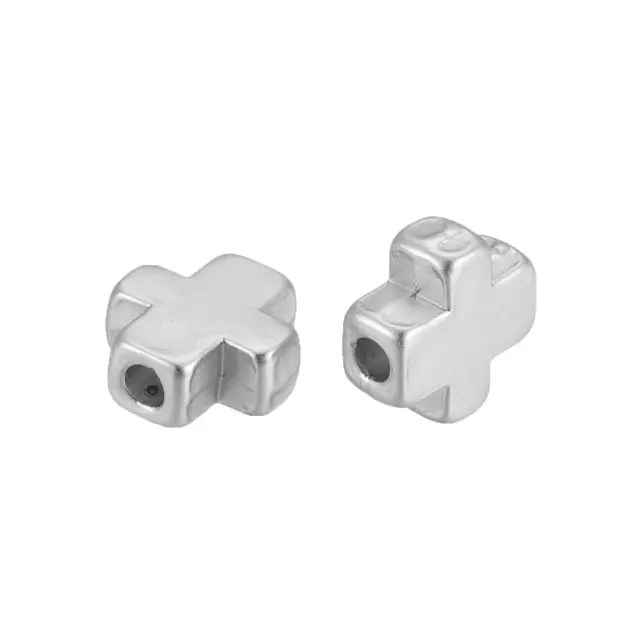 Χάντρα Σταυρουδάκι 8.5x8x3.5mm, Αντικέ Ασημί - 50gr (~65τεμ)