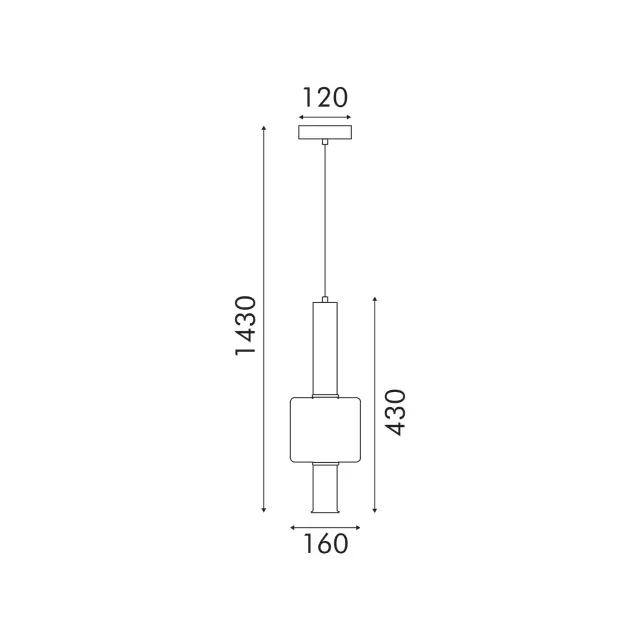 ΚΡΕΜΑΣΤΟ ΦΩΤΙΣΤΙΚΟ ACA HM250261C ΧΡΥΣΟ ΔΙΑΦΑΝΕΣ COB 5W 3000K IP20 D16XH120CM / HM250261C 2