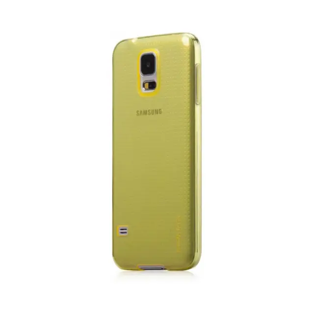 Θήκη Σιλικόνης Momax Slim Case 0.6mm Για Samsung Galaxy S5 Κίτρινη Διάφανη 2