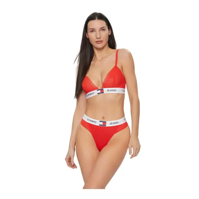 Tommy Hilfiger Γυναικείο Μπουστάκι Τρίγωνο Δαντέλα Heritage, Χρώμα Hot Heat 3