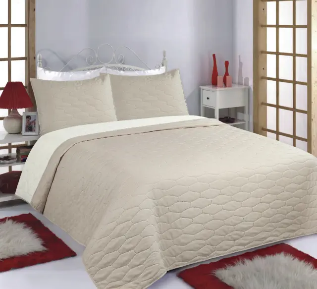 ΚΟΥΒΕΡΛΙ σετ (170cm x 220cm + 1 x 50cm x 70cm) RUBY beige/ivory - -