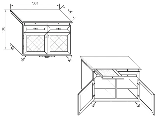 Μπουφές MARILLEE 135x49x108.5cm 2