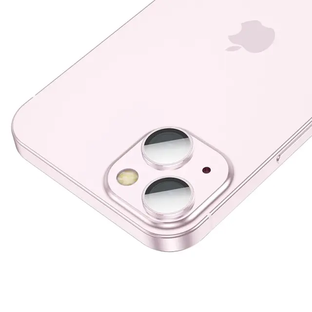 Προστασία Κάμερας Hoco 3D Metal V12 Plus για Apple iPhone 15 / iPhone 15 Plus Ροζ 3