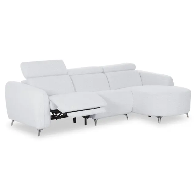 ΚΑΝΑΠΕΣ ΔΕΞΙΑ ΓΩΝΙΑ 3Θ ΜΕ RECLINE FB93317.01R ΑΝΟΙΧΤΟ ΓΚΡΙ ΥΦΑΣΜΑ 275x160x104Yεκ