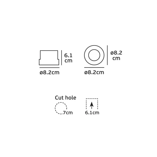 Veno 04123/W/W Χωνευτό σποτ led 10W 3000K ø8.2 λευκό Άσπρο 2