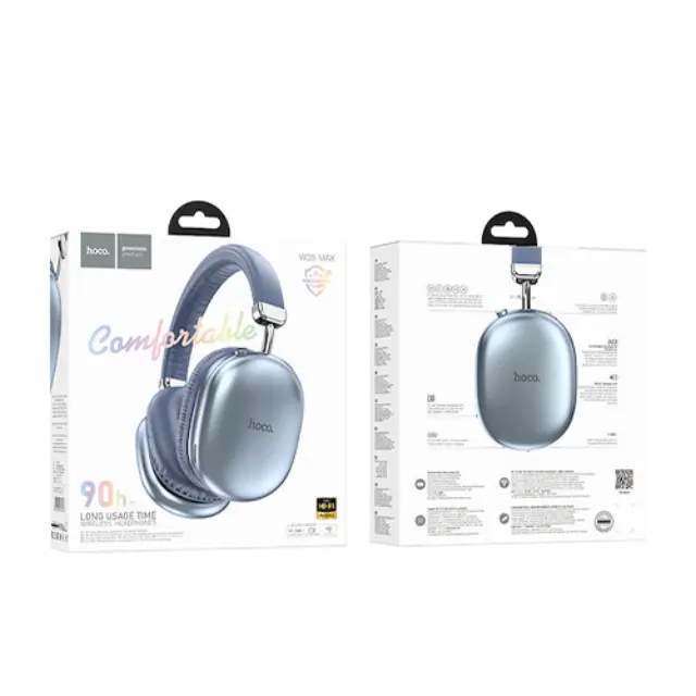 Wireless Ακουστικά Stereo Hoco W35 Max Joy v5.3 800mAh με υποδοχή Micro SD και AUX Μπλε 3