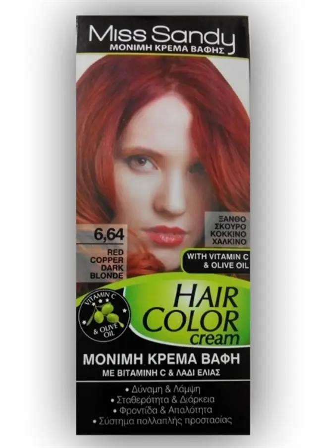 Miss Sandy Hair Color Cream 6/64 Ξανθό Σκούρο Κόκκινο Χάλκινο 60ml