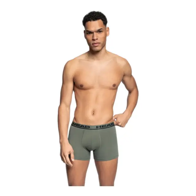HEAD Ανδρικό Boxer Super Soft Cotton - Διπλό Πακέτο, Χρώμα Tea Leaf-Black 2