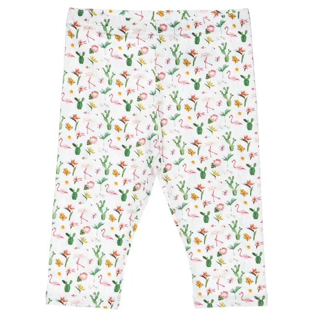 Κολάν κάπρι με μοτίβο flamingo και λουλούδια